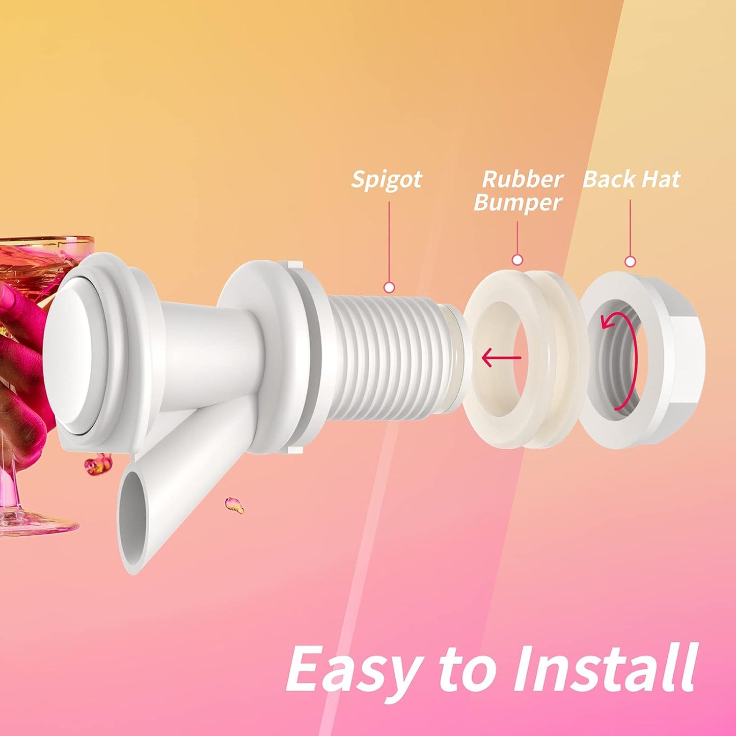 Push Button Spigot Replacement, Compatible with Ig-loo 2, 3, 5 and 10 Gallon Beverage Coolers, Water Cooler Spigot for 2-10 Gallon