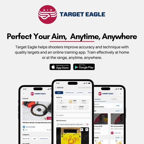 Target Eagle Multi Drill Shooting Targets – 25 Pack, 17.5x23” Paper Targets for Shooting Range, Live Fire and Dry Fire Training, Built-in Scoring Zones, Premium Cardstock Gun Range Accessories