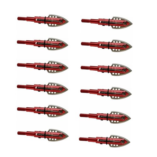 cqwsbsy 12pcs Hunting Broadheads 85 Grain Archery Broadheads 3-Blade Hunting Hybrid Mechanical Archery Tip 1.7" Cutting Dia for Compound, Recurve Bow & Crossbow