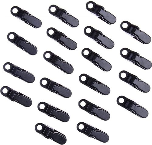 20 Pack Small Tarp Awning Clamp Set - Black Tarp Clips Jaw Tent Snaps for Camping