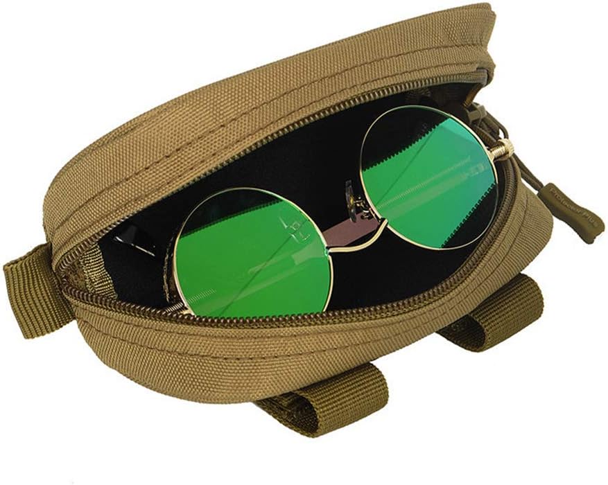 Tactical Molle Sunglasses Case Portable Anti-Shock Clamshell Carry Eyeglasses Hard Case Outdoor Hunting Goggle Mag Pouch