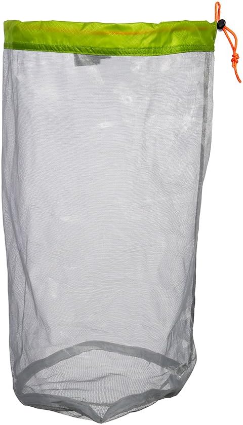 VGEBY Nylon Mesh Stuff Storage Sack Drawstring Mesh Bag Drawstring Sleeping Bag Storage Sack for Camping Hiking Backpacking (L-Green)