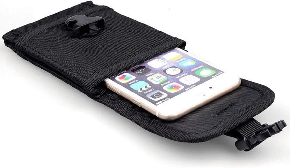 Outdoor MOLLE Tactical Military Pouch Army Black Waist Holster Smartphone Pouch Military 1000D Nylon Hook Loop Belt Phone Holster Phone with Slim Case