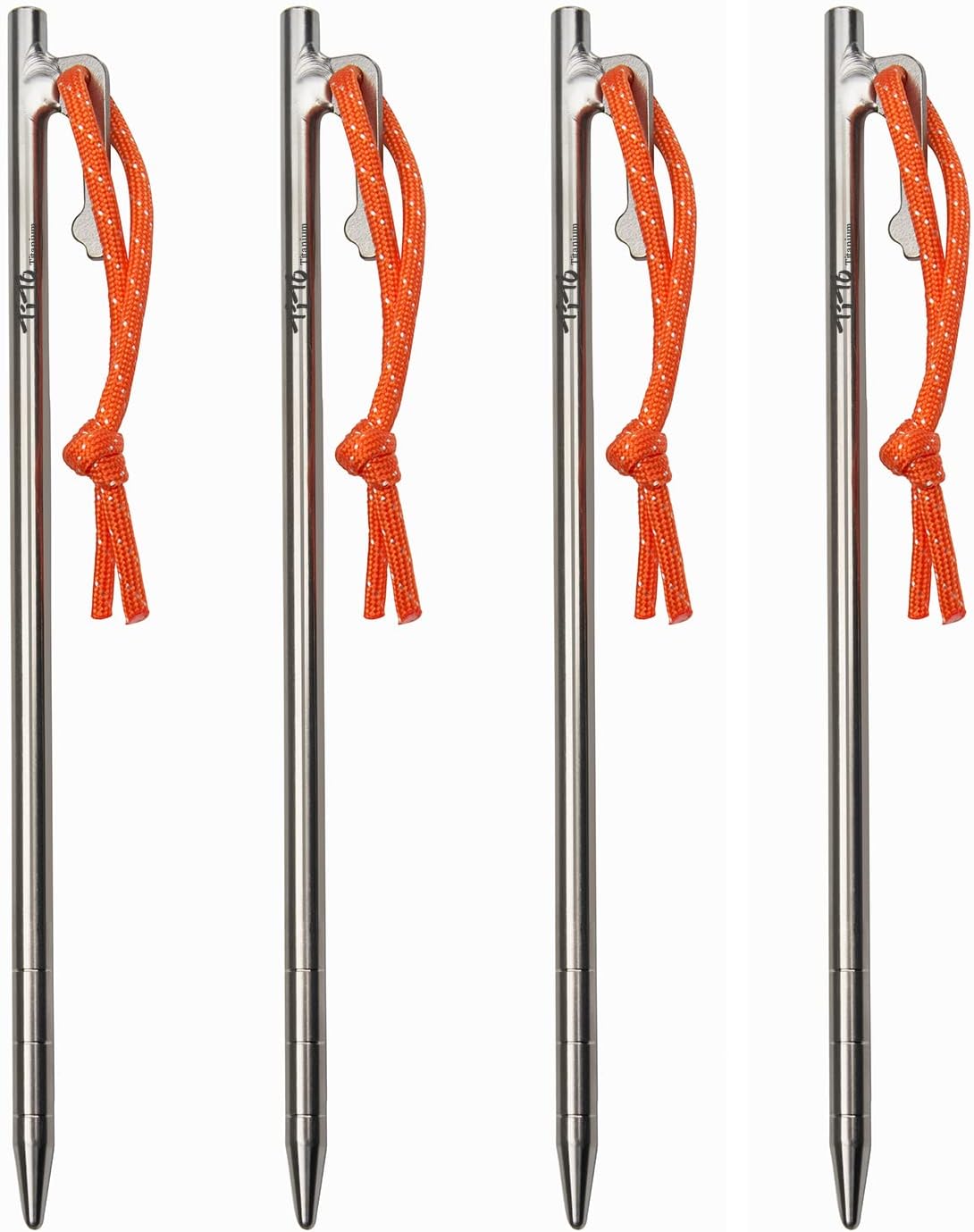 TiTo Titanium Tent Pegs Stakes Lightweight Snowfield Grassland Heavy Duty Tent Nails for Outdoor Camping Hiking and Plant Support Garden Stakes 4pcs/6pcs (7×200mm-6pcs)