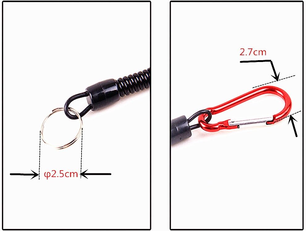 Toasis Retractable Fishing Lanyards Safety Ropes Coiled Tether Cords Pack of 5pcs