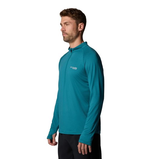 Columbia Men's Endless Trail Half Zip Mesh Long Sleeve, River Blue, Large