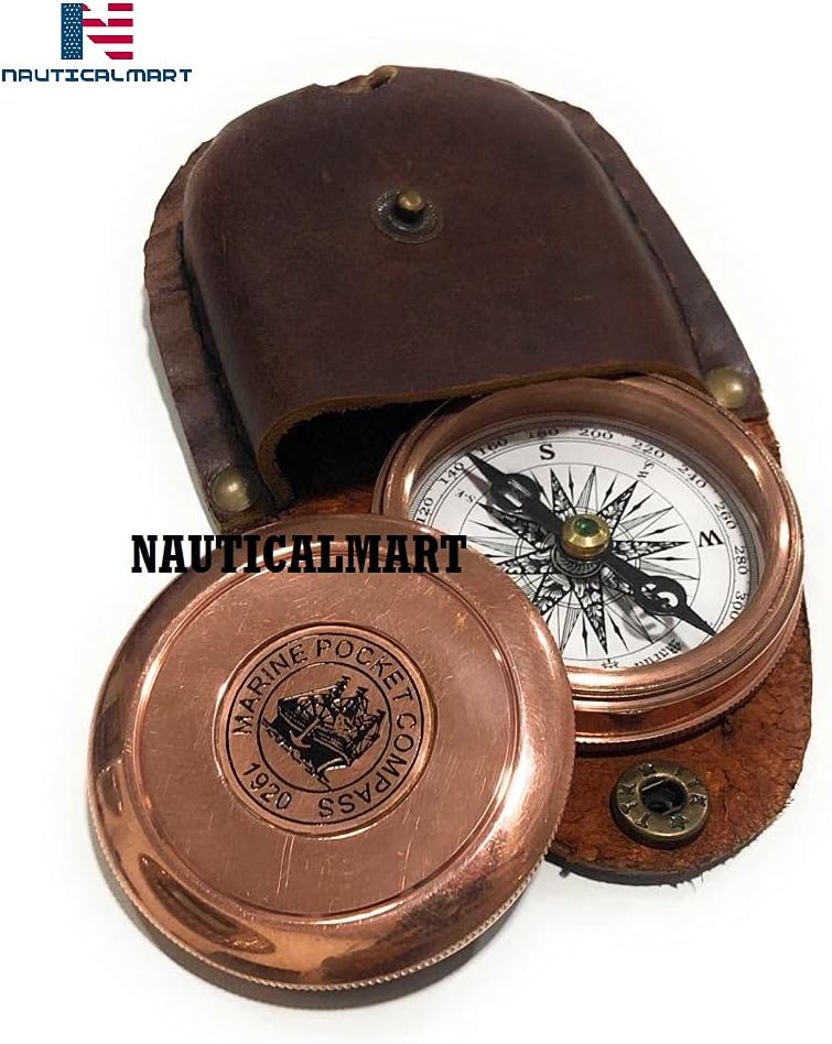 Vintage Brass Compass Robert Frost Poem Engraved Antique Compass Gift Confirmation, Baptism, Camping, Travelling, Boating Equipment