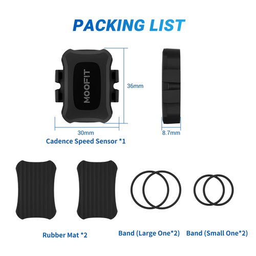 MOOFIT Speed/Cadence Sensor,ANT+ Bluetooth Cycling Cadence Sensor,Wireless RPM Sensor for Bicycle or Spin Bike,IP67 Speed and Cadence Sensor Compatible with Wahoo,Openrider,Peloton