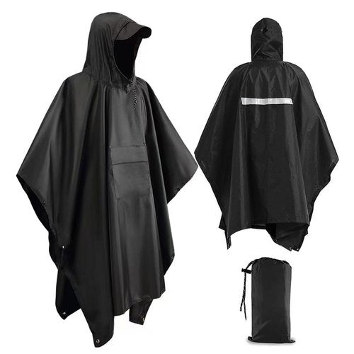 Roctee Rain Ponchos For Adults Women And Men, Waterproof Rain Coat Jacket With Hood, Pocket And Reflective Strip, Reusable Raincoat Unisex For Emergency Outdoor Camping Biking Hiking Climbing