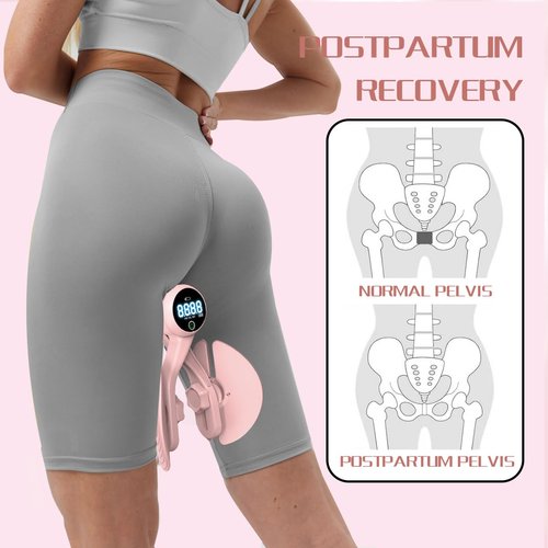 Thigh Master Thigh Exerciser, Kegel Exerciser for Pelvic Floor Muscle, Inner Thigh Exerciser for Butt, Arm, Leg Workout, 4 Levels Adjustable Resistance, Exercise Equipment with Counter Rechargeable