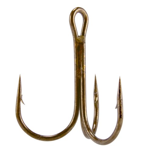 Dr.Fish 30 Pack Treble Hooks, Bronze Round Bend, #16-#6/0, Triple Fishing Hooks for Fresh&Saltwater, Replacement Catfish Walleye Trout Salmon Bass Fishing #16