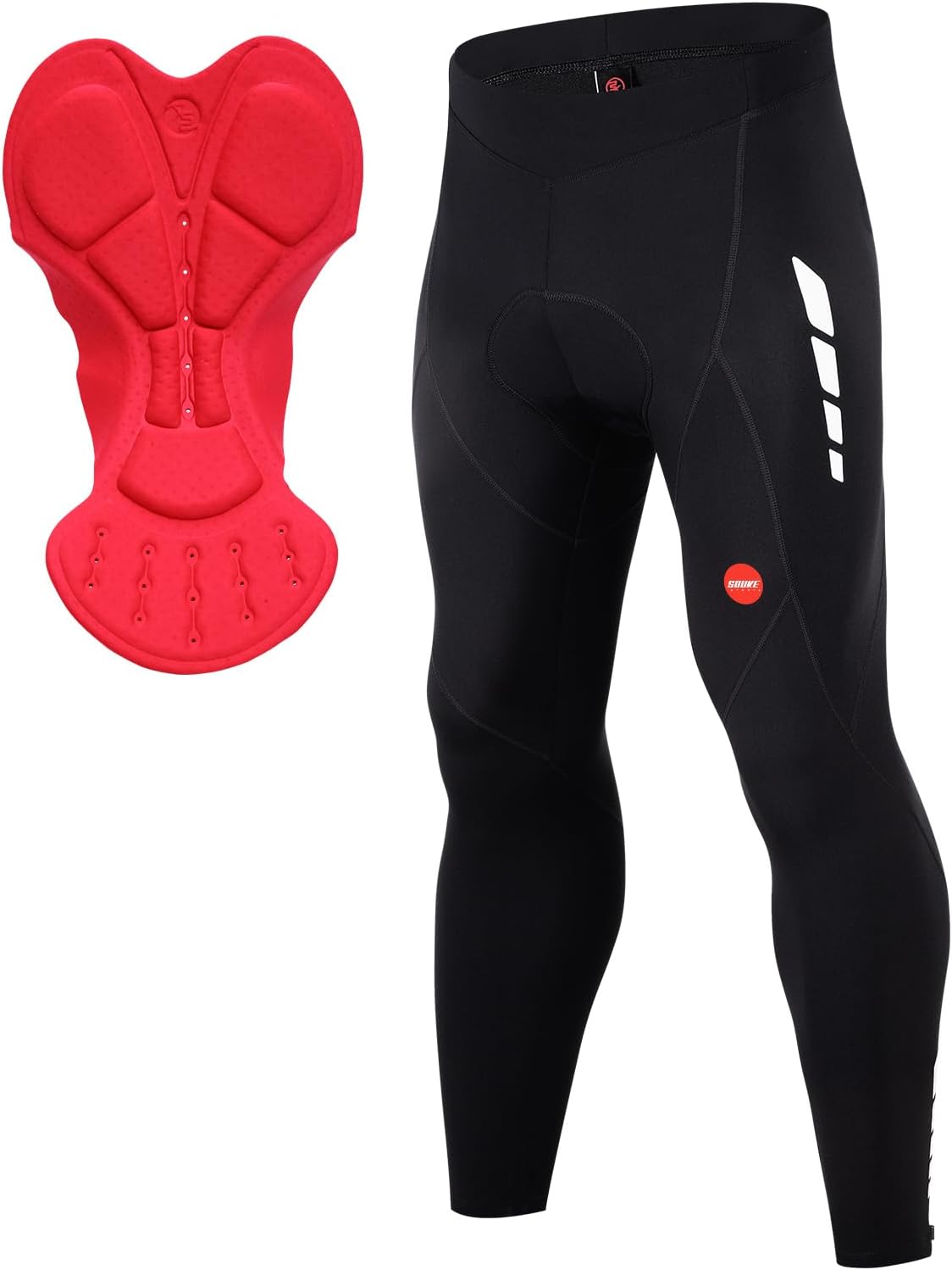 Souke Sports Men's Bike Pants Long 4D Padded Cycling Tights Leggings Outdoor Riding Bicycle