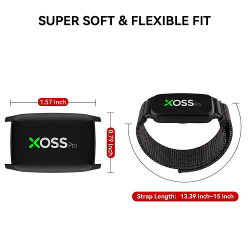 XOSS BBP Heart Rate Monitor Armband with Bluetooth5.0 & ANT+, IPX68 Waterproof & Rechargeable 60Hours Long Battery Life Heart Rate Monitor Watch, Accurate Workout Data Heart Rate Monitor for Exercise