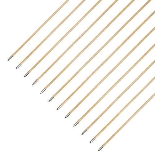 XTCXCARCHERY 32" Archery Wooden Target Practice Arrows with 5.9" Medieval Turkey Feather Fletching for Recurve &English & Traditional Longbow Hunting (Pack of 12) (White)