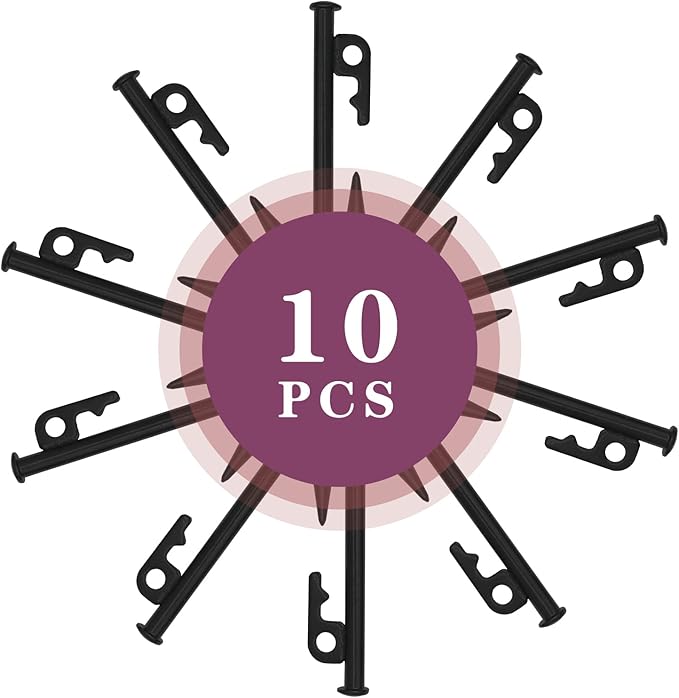 12 inch Tent Stakes,Metal Heavy Duty Camping Stakes for Outdoor Canopy and tarp ,10 Pack with Portable Bag