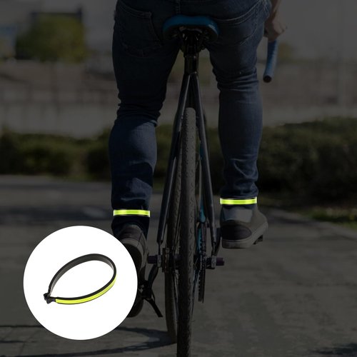 Psyqtsuary 2 Pcs Cycling Trouser Clips, Ankle Cuffs, Cycling Ankle Safety Band Reflective Bicycles Clip Pant Leg Cuff Clip Cyclings Trouser Wrap Clips (Fluorescent Green)
