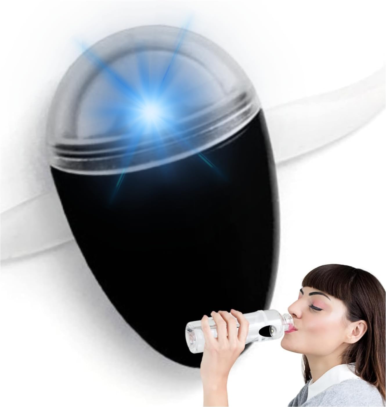 ULLA Drink Water Reminder, Smart Light for Water Bottle, Fits Most Bottles, Lights Up when Time to Drink, Hidrate Smart Water Bottle Reminder to Drink, Smart Hydration Reminder, Water Tracker - CACTUS