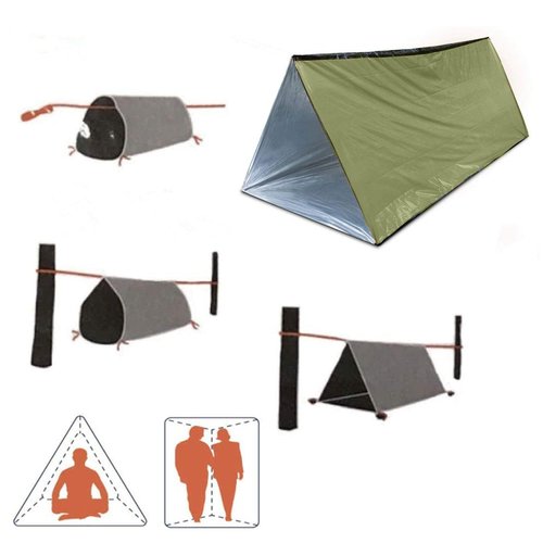 JUBSOSCAMP 1 PCS Emergency Tent, Polyester Film Storm Shelter Survival Shelter for 2 Person Car Camping, Hiking & Outdoor Survival Kits (59 X 98.4 in) (Orange)