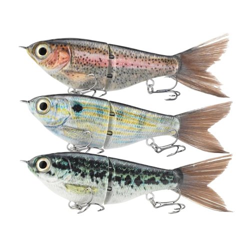 Uozaze Glide Bait for Fishing, Freshwater & Saltwater, Lifelike Jointed Swimbait for Bass, Trout, Walleye & More, Slow Sinking, 3 Count, 4.7" Medium, 0.62oz