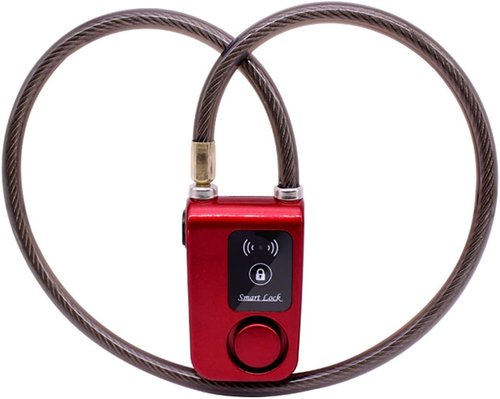 Bluetooth Smart Lock Keyless Bike/Motorcycle/Gate Door Smart Lock with Anti Theft Alarm 110dB Phone APP Control(Red 31.5 Inch)