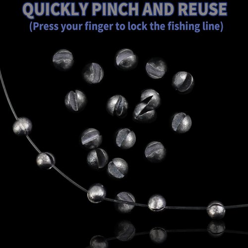 Proximitck Fishing Weights Sinkers 200PCS/105PCS Round Split Shot Sinker Set - 5 Sizes Lead Weights Removable for Versatile Fishing Purposes