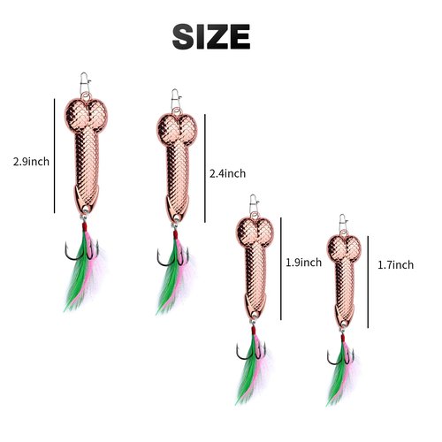 UAIAGM Gag Fishing Lures Set Metal Luminous Sequin Spoons Funny Top Water Bass Fishing Lures Fishermen Gear Spinner Baits Freshwater Saltwater Equipment Fishing Hook for Fishing Lover Men