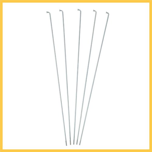 REPAIROCK 36 Pcs 14G J Bend 263mm x 2mm Bike Bicycle Spokes with Nipples Steel Silver Tone Auto Replacement Parts