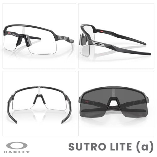 OAKLEY Sutro Lite (a) OO9463A 946318 39MM Matte Carbon/Clear to Black Iridium Photochromic Shield Sunglasses for Men for Women+ Bundle Accessory Leash Kit, Microfiber Pouch