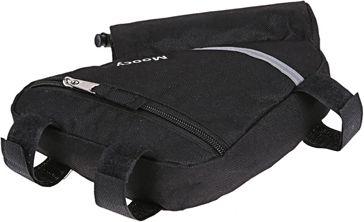 MOOCY Ultralight Reflective Bicycle Triangle Frame Bike Bag with Water Bottle Pouch -Black