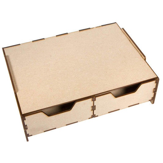 The Broken Token Modular Paint Rack - Double Straight Drawer Organizer for Paint Bottles, Pots, and Brushes - Expands Storage, Elevates Racks - Customize Your Pieces with Easy Organization & Access