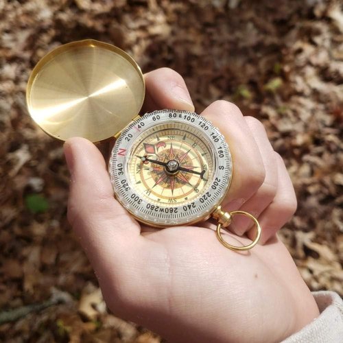 2 PCS Camping Survival Metal Compass for Hiking Camping Hunting Outdoor Military Navigation Tool