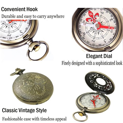 Emplyee Leaving Gifts Engraved Compass with Wooden Box and Cross Bracelet, Gift Set, Departing Colleague Leaving Gifts
