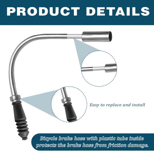 Bike V Brake Noodle Cable Guide Set, with 4 Pcs Bicycle Brake Cable Guide Pipe, and 4 Pcs Rubber Boots, for Mountain and Road Bicycles