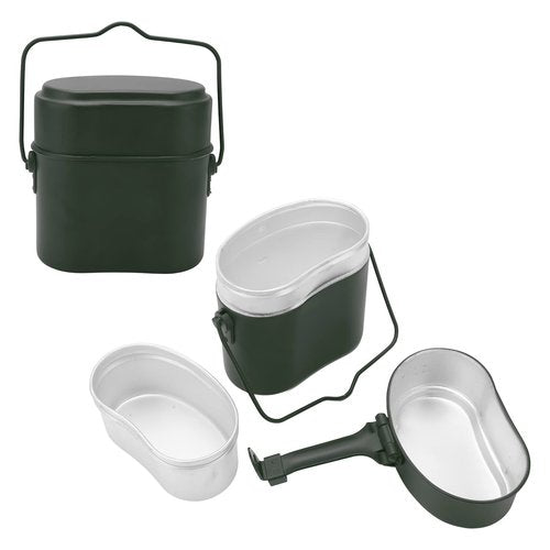 Topyond Camping Mess Kit, German-Style Aluminum Camp Cook Set, 3Pcs Portable Mess Tin, Lightweight and Compact Cooking Gear, for Hiking, Backpacking, Outdoor Cooking