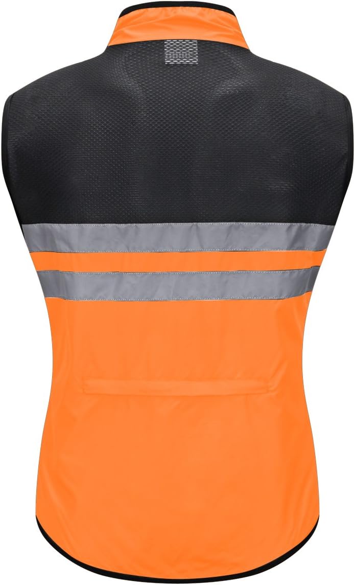 WOSAWE Men's High Visibility Cycling Wind Jacket Water Resistance Reflective Windbreaker