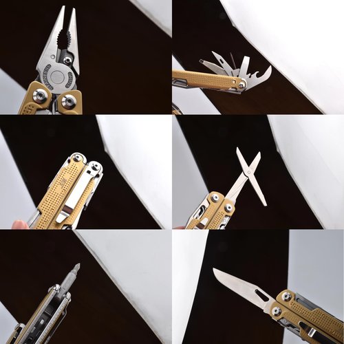 SQT2048 20-in-1 Multitool, Gifts for Men, Foldable & Self-Locking, Professional Multitool for DIY, Outdoor Camping, and Home Repairs, Gold