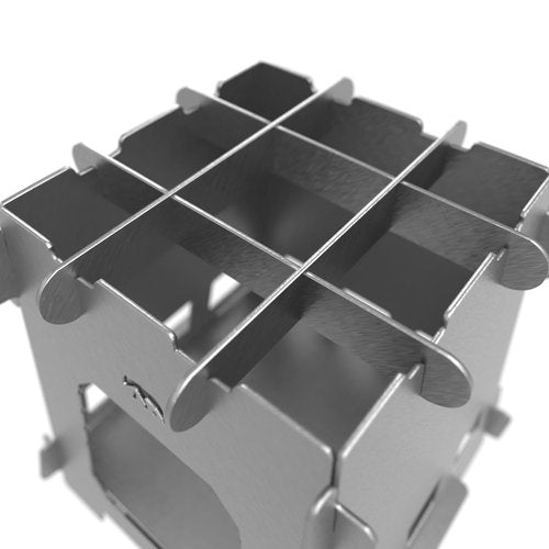 Multi Fuel Burning Camp Stove | Heater, Cooking, BBQ, Grill Folding and Portable Camping Stove with Bag | Outdoor Camping Event Campfire Wood Fire (Stainless Galvanized Steel)