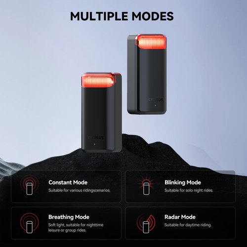 CYCPLUS Bike Radar Tail Light with Precise Brake Sensing, Visual Alerts for Vehicles Up to 175 Yard, 2000mAh Rechargeable Battery, Auto ON/Off, IPX6 Waterproof Bicycle Rearview Light for Night Riding