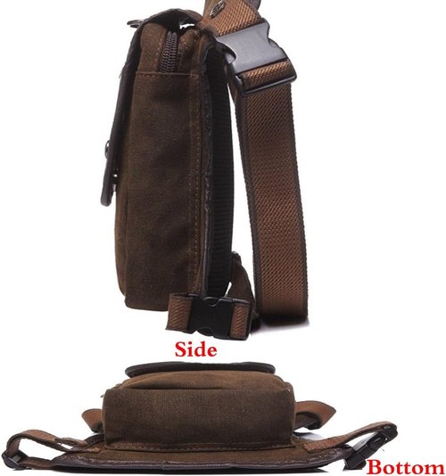 Canvas Multi-Purpose Waist Fanny Pack Tactical Military Drop Leg Bag Small Running Camping Hiking Motorcycle Bike Cycling Pouch Shoulder Bag Dark Brown