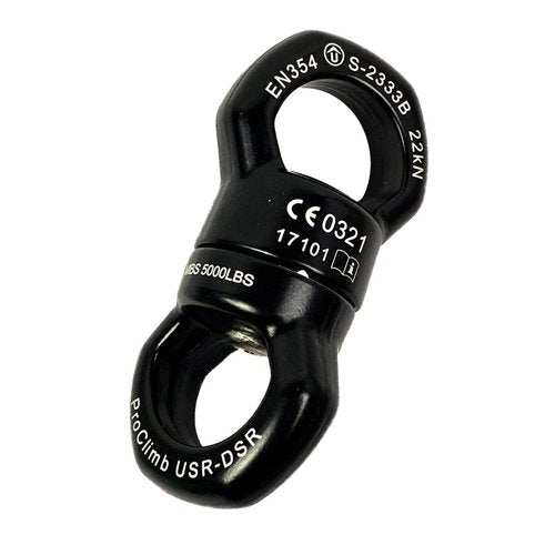 22kN Micro Rotator Climbing Rope Swivel Device Spinner 6700lb Breaking Strength for Rock Climbing Arborist Backyard Swing Aerial Dance Dog Leash Connector CE Certified