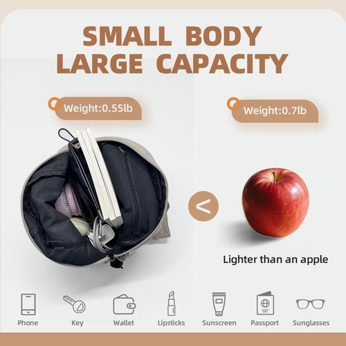 Geelraqaly Sling Bag, Women, Nylon, Small, Lightweight, Waterproof Multi functional Leisure Day, Mini Backpack,carried by hand, Travel