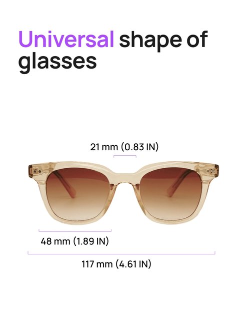 Optik U Polarized Square Sunglasses for Women 100% UV Protection 6229 C4 (Beige)