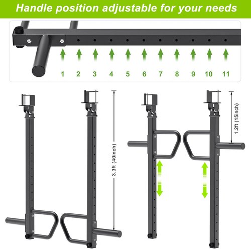 SELEWARE Heavy Duty Adjustable Jammer Arms Lever Arms - 600 lbs Capacity, Alloy Steel, Fits 3'' x 3'' Power Racks with 5/8" or 1" Holes, Home Gym Strength Training, Compatible with 2" Olympic Plates