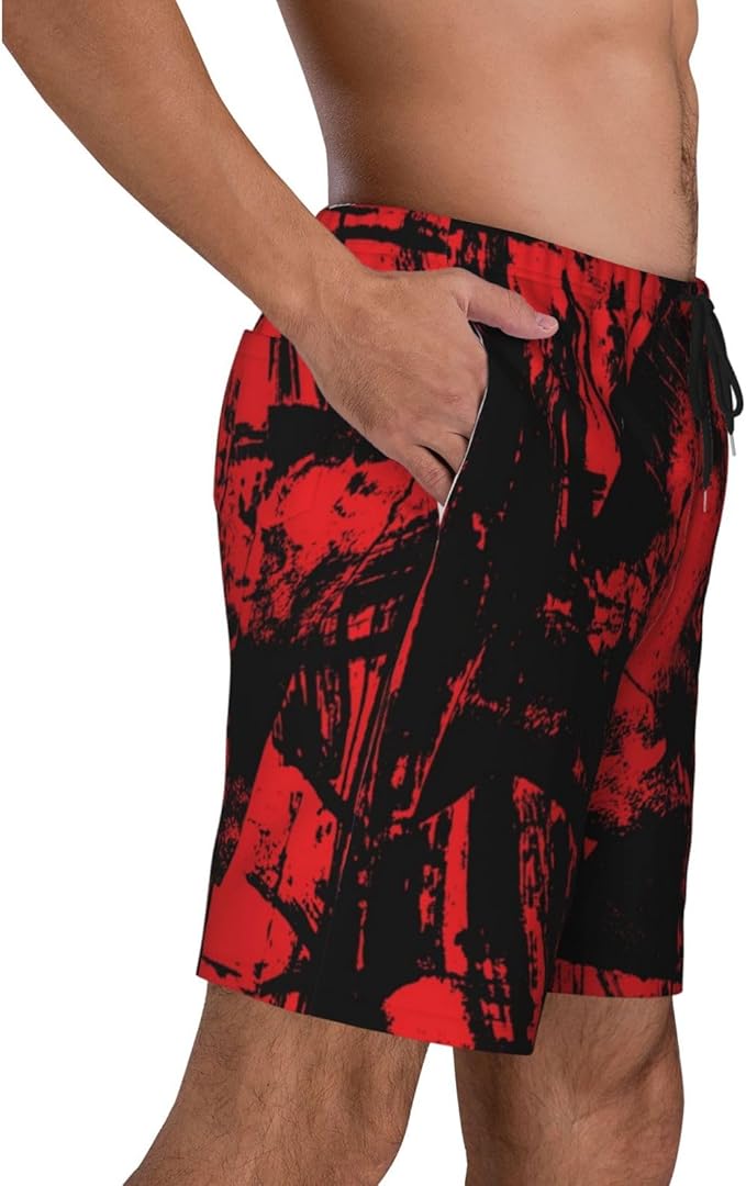 Mens Swim Trunks with Mesh Lining,Quick Dry Swimsuit Board Shorts Beach Pants Swimwear Bathing Suits