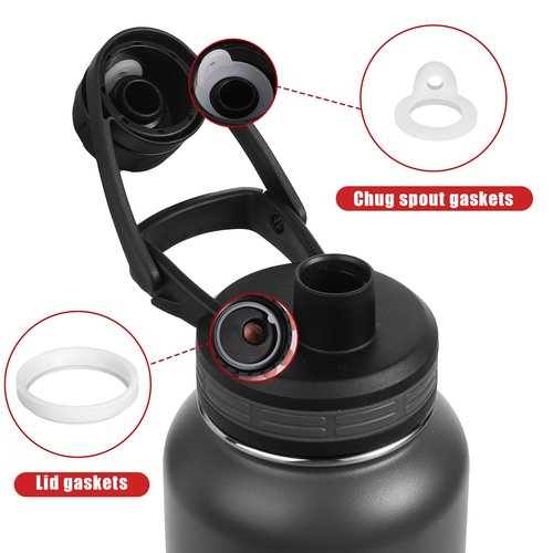 PEUTIER 21pcs Water Bottle Lid Replacement for Thermoflask 24/32/40/64oz, Water Bottle Gasket Replacement Accessories & Tweezers Silicone O Ring Seal Ring Part Compatible with Thermoflask Spout Lid