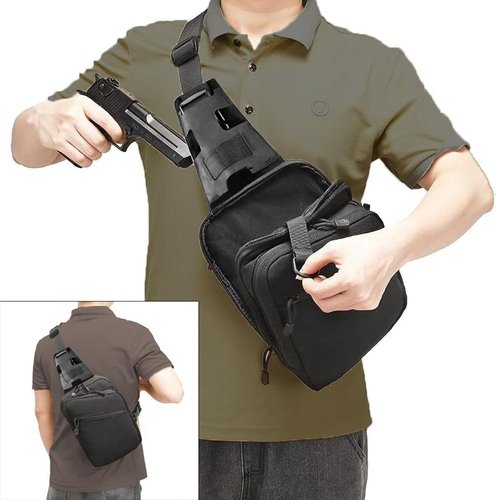 Vdones CCW Concealed Carry Chest Bag with Gun Holster, AdjustableTactical Sling Bag for Men, Crossbody EDC Gun Carry Bag for Handguns
