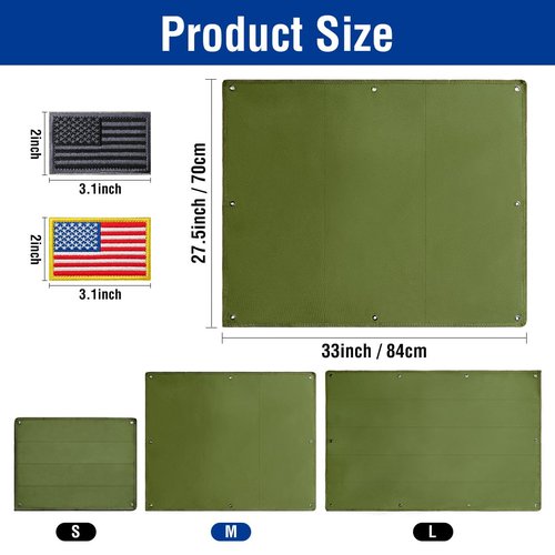 AXEN Tactical Patch Display Panel Holder Board, Military Patches Display Organizer for Collection Army Combat Morale Emblems, Green Middle Size