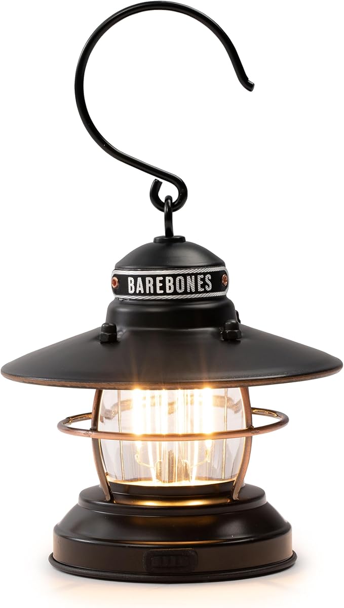 Barebones Edison Mini Vintage Adjustable LED Compact Outdoor Lantern - Essential Gear for Camping, Hiking, Fishing, Tents and Outdoor Adventures