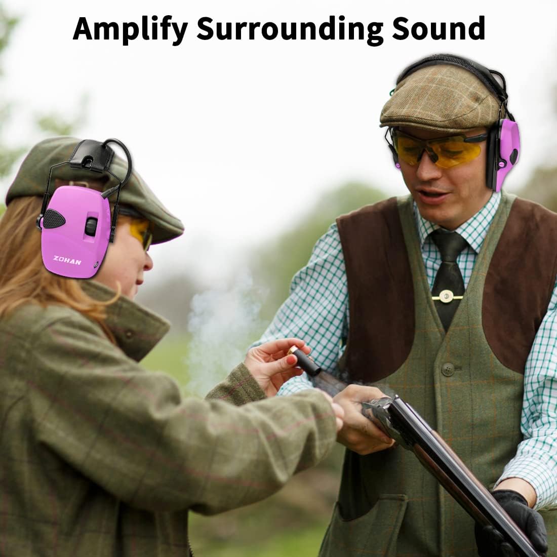 ZOHAN EM054 Electronic Shooting Ear Protection with Sound Amplification, Slim Active Noise Reduction Earmuffs for Gun Range