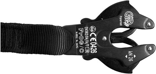 Fusion Tactical ProGlide Military and Police Helo Lanyard - 6ft Elastic Bungee with Kong Frog Shackle Snap Hook, 23kN - Black, 72 inches